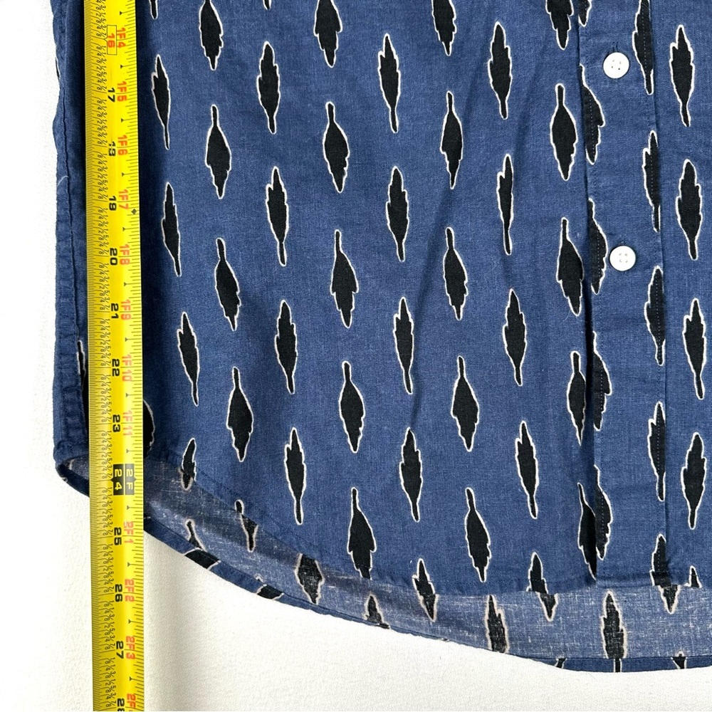 J Crew Linen Blend Leaf Print Button Down‎ Shirt Resort Business Casual - Picture 8 of 8